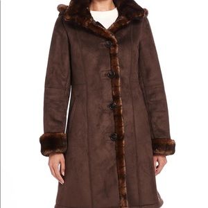 Gallery Faux Shearling Walking Coat